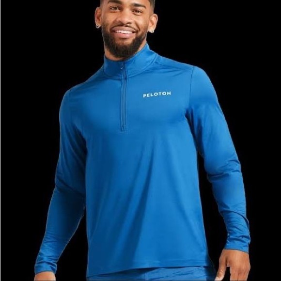 Peloton Warmup Blue Athletic Gym Long Sleeve Poly Workout Shirt Mens NWT XXL - Picture 7 of 8
